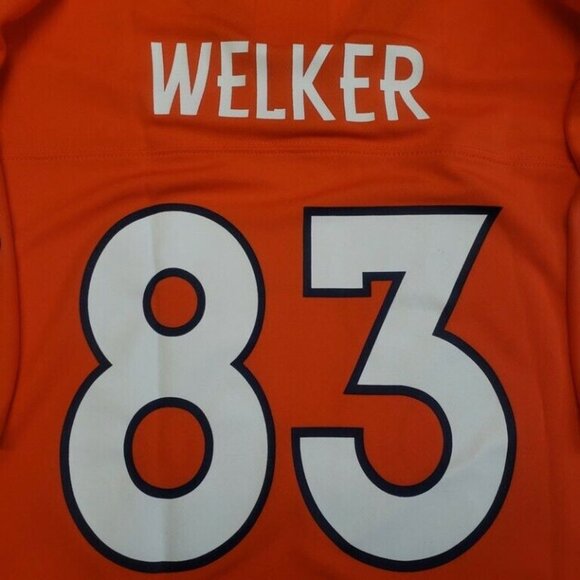 NFL Denver Broncos Jersey Youth Boys Large 2 Sided #83 Wes Welker Orange - Picture 6 of 7